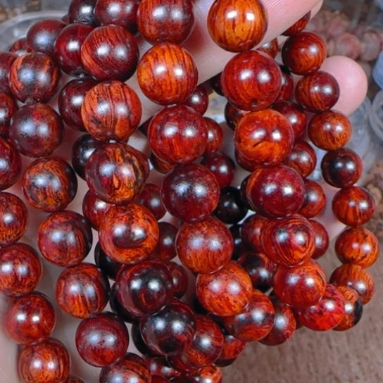 木1.0降真香红降圆珠满油虫蛀