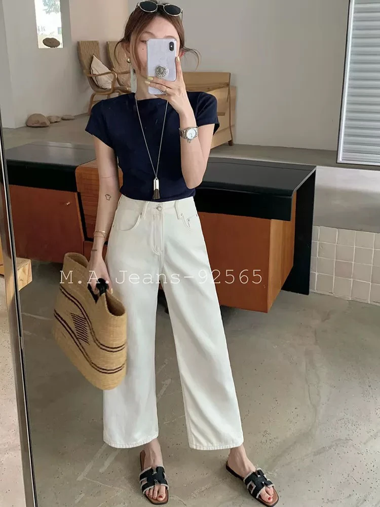 【92565】MA 春夏 2025新款 九分无弹直筒裤 时尚简约