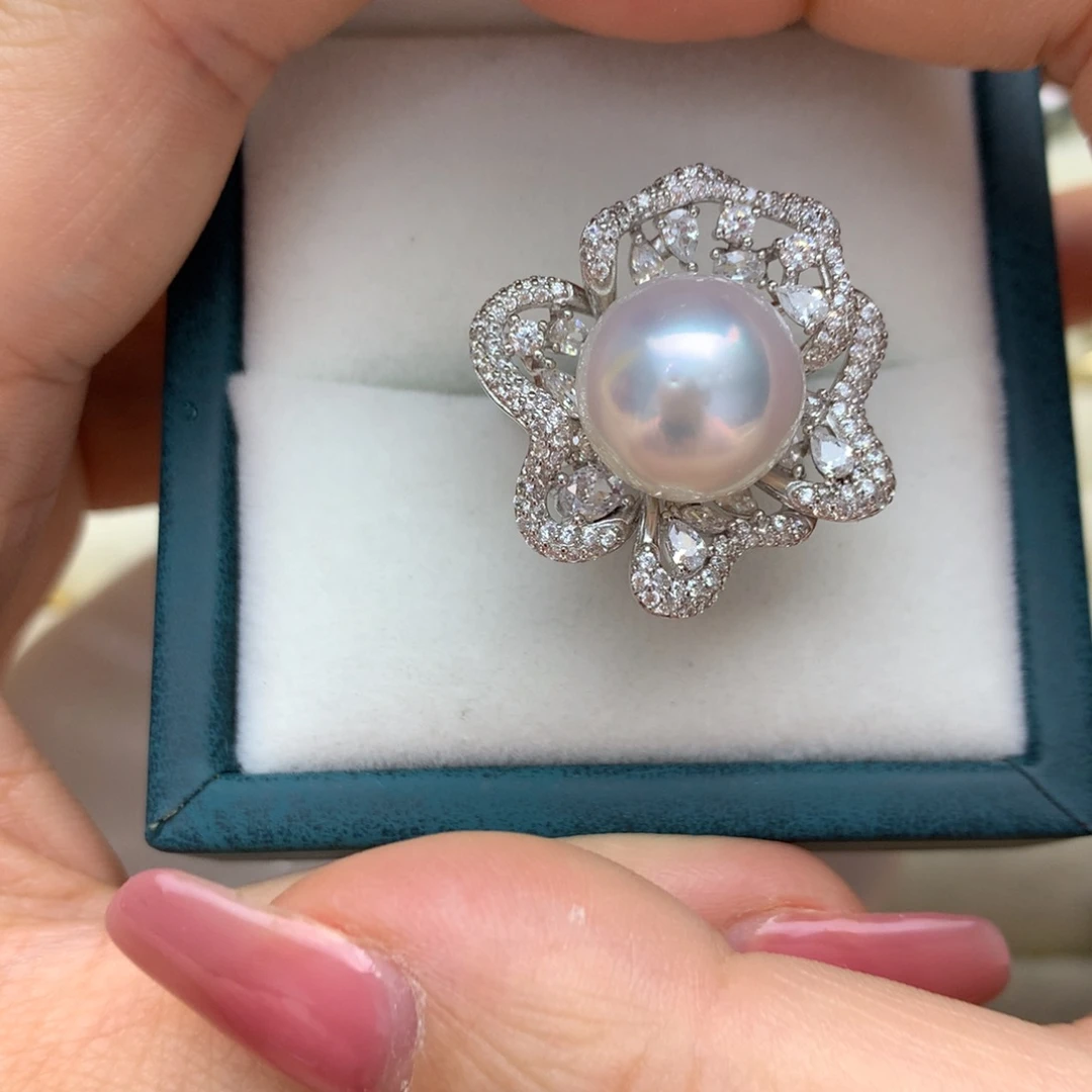 海水珍珠戒指银S925镶嵌