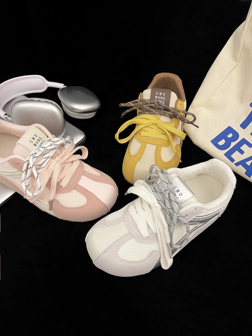 2025年新款经典芒果头德训多巴胺配色复古潮流低帮韩版系带女鞋