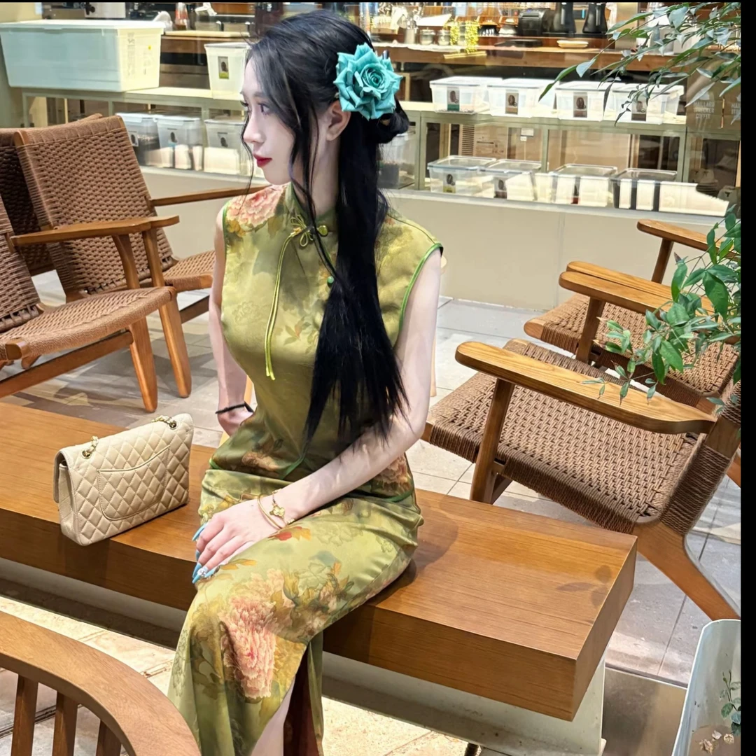 夏季显瘦中国风新中式旗袍两件套槐夏2097k