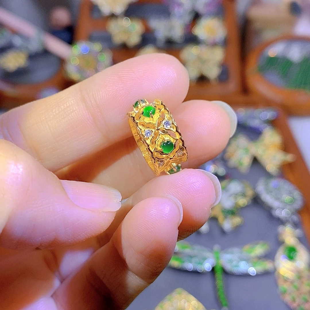 颈饰银S925镶嵌翡翠