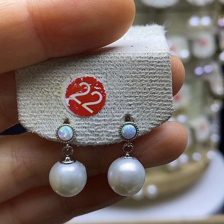 淡水珍珠耳饰银S925镶嵌