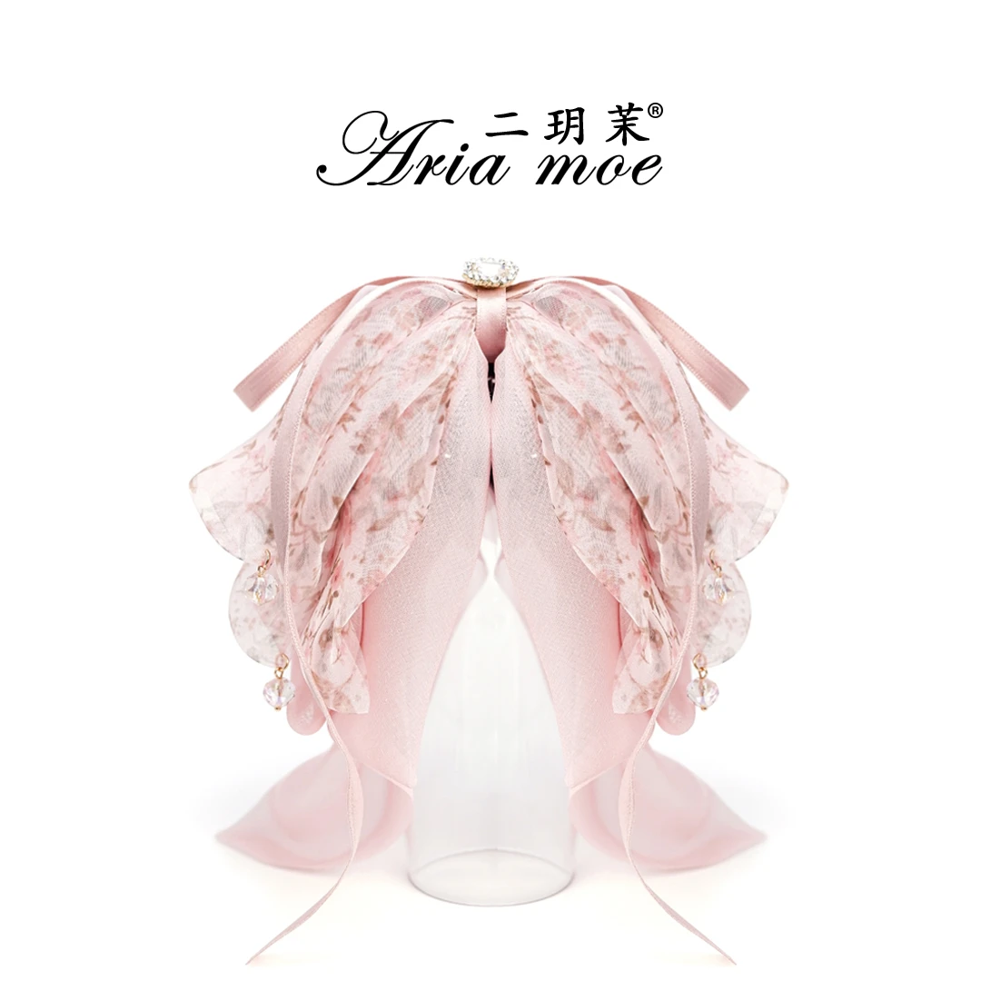 【桃璞玫瑰】原创甜美飘带氛围感马尾夹轻盈蝴蝶结发夹仙女必备抓夹