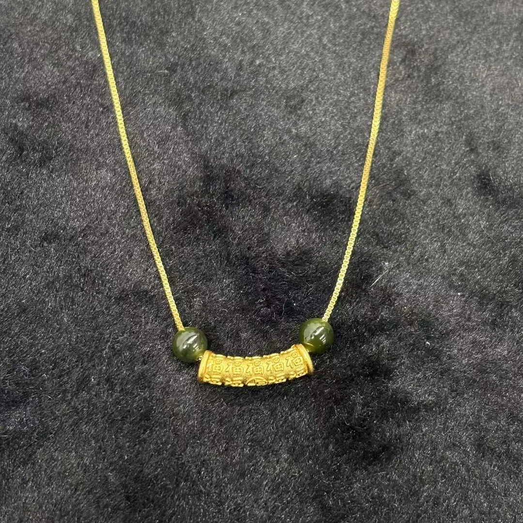 y643a-国风气质款和田玉弯管吊坠-赠链-赠礼盒-合金