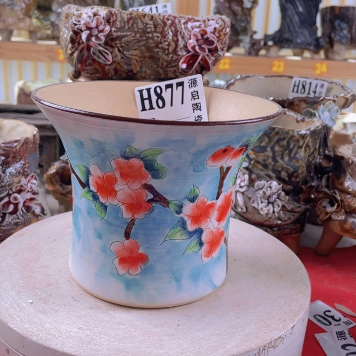 紫砂花盆景德镇陶瓷877