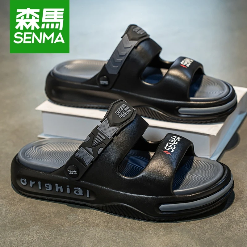 SENMA/森马2025新款拖鞋户外夏季男鞋外穿一字拖防滑厚底潮流凉拖