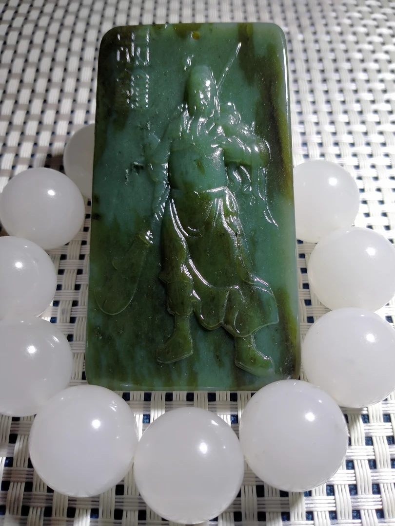 和田玉关公牌子78*42*8所见即所得