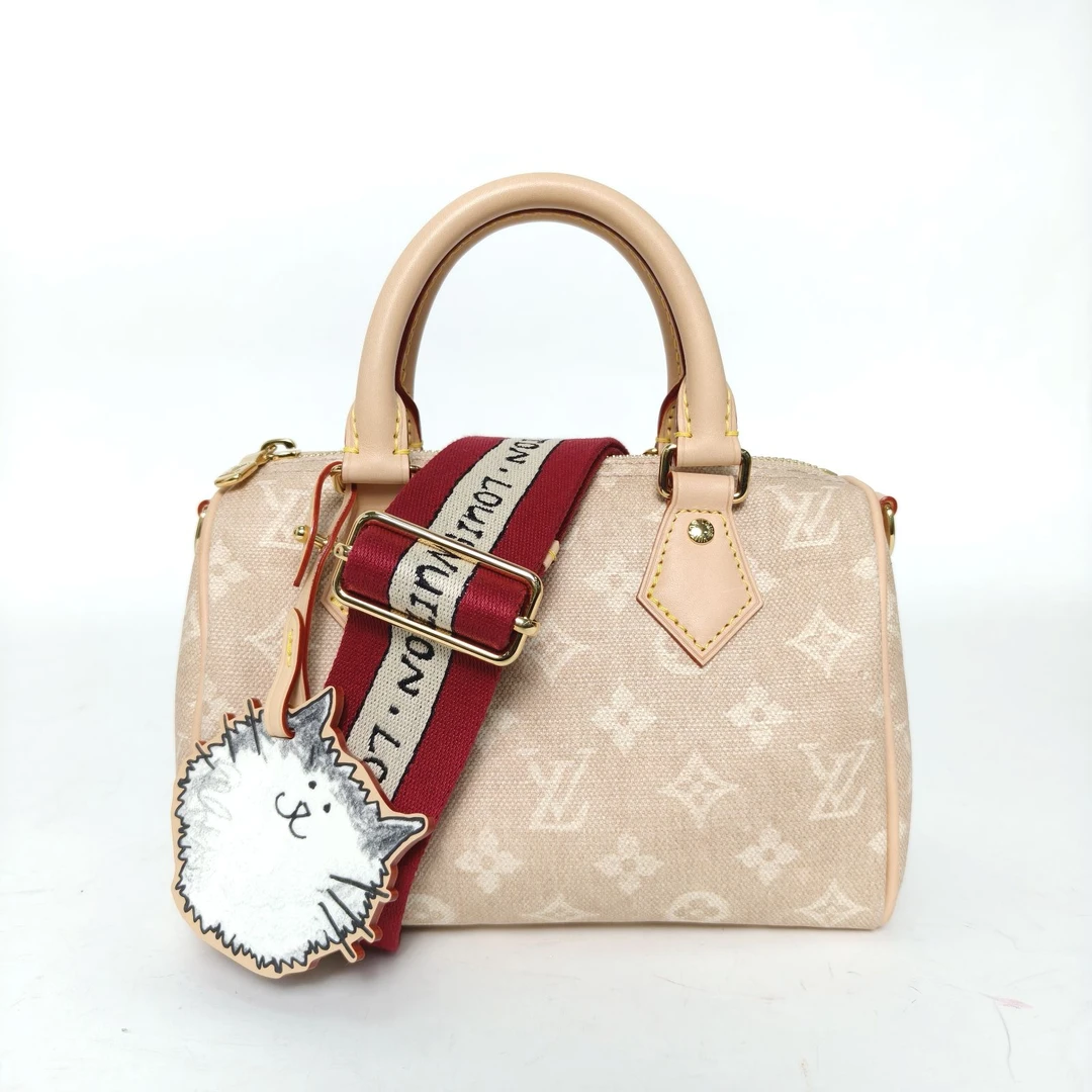 99新 LouisVuitton/路易威登 【双双】Speedy 20 猫咪挂饰 芯片