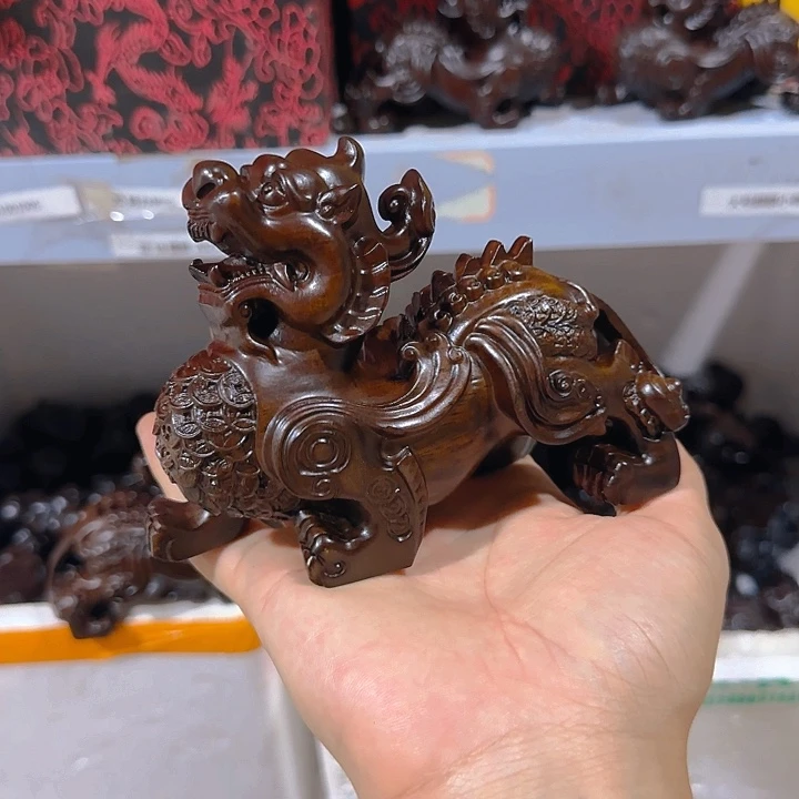 木黑檀木15金钱貔貅一只