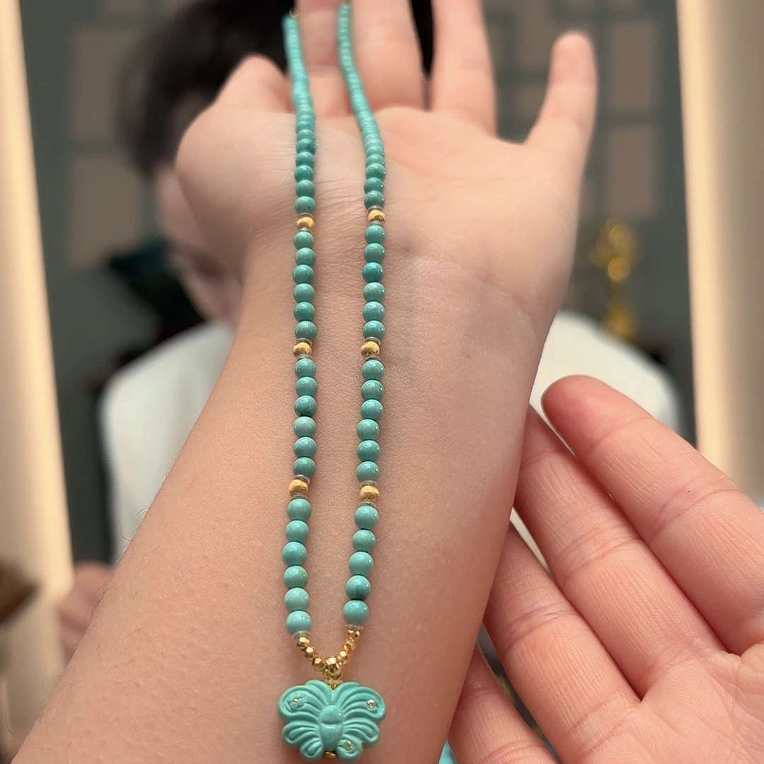 绿松石18K金镶嵌颈饰