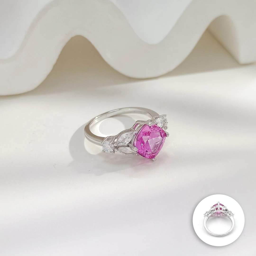 蓝宝石 BZHF-007368【玫玥光辉】S925银 贵气精致女款戒指