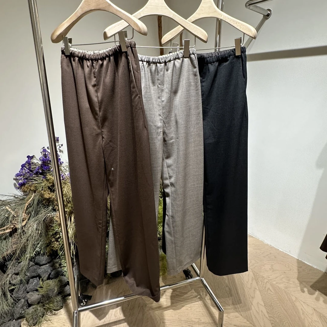 【小黑家】长105高端精纺羊毛弹力腰显瘦通勤百搭直筒休闲裤10529