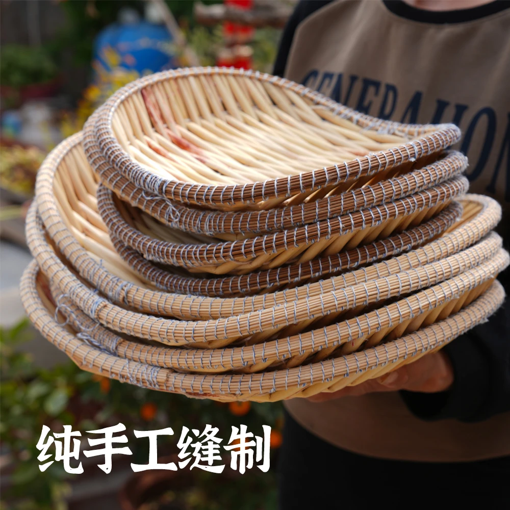 手工高粱杆制品馒头筐/工艺品小筐/盖帘/八角盘小篦子