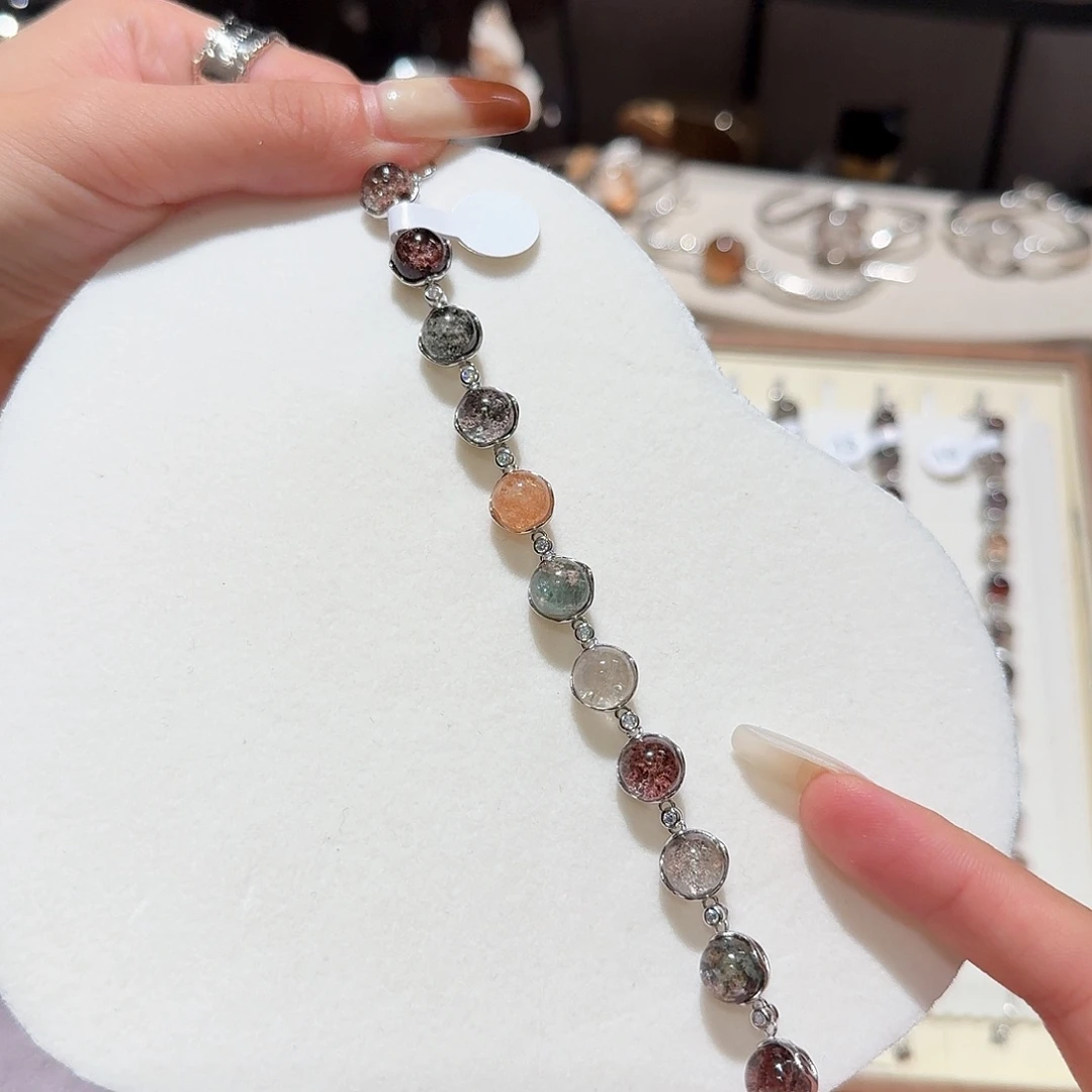 水晶银S925镶嵌手链幽灵手链