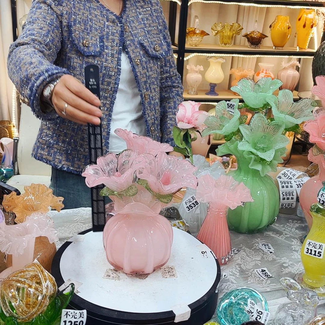 3521 家悦美居琉璃摆件不完美不含花