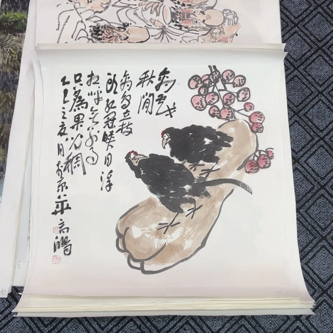 田***腾国画四尺斗方花鸟m