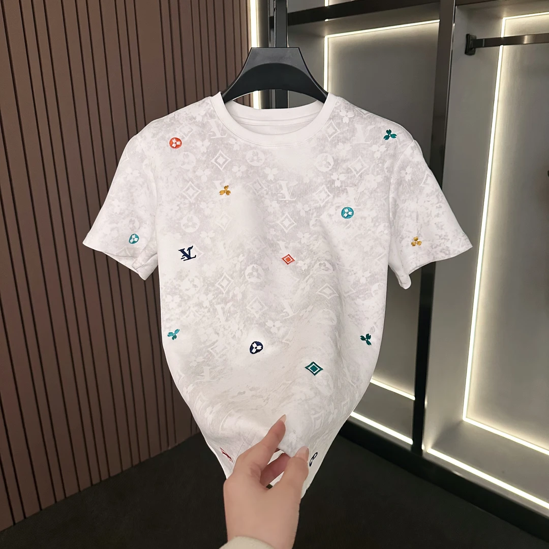 JJ【6926】2025新款时尚休闲百搭经典印花圆领半袖T恤