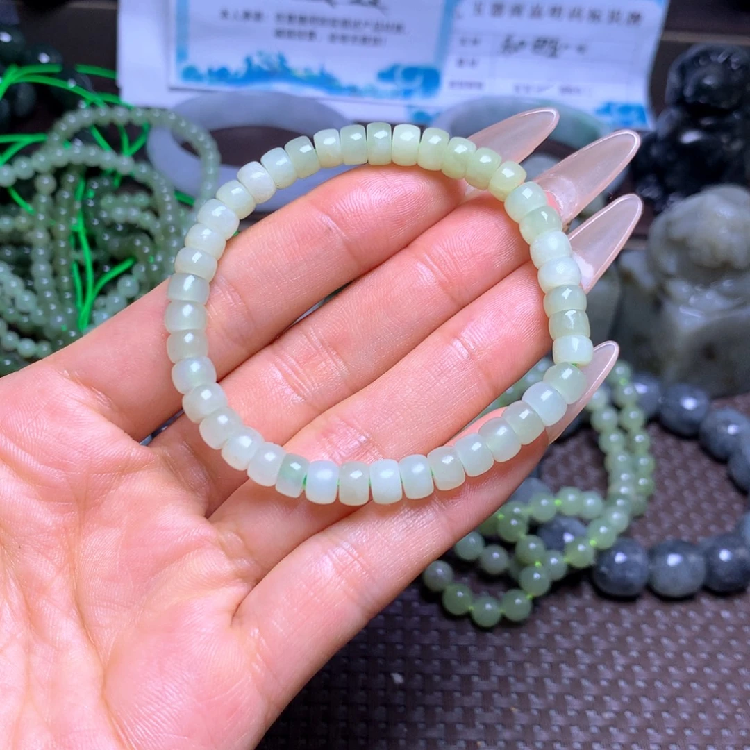 和田玉未镶嵌手串卡6