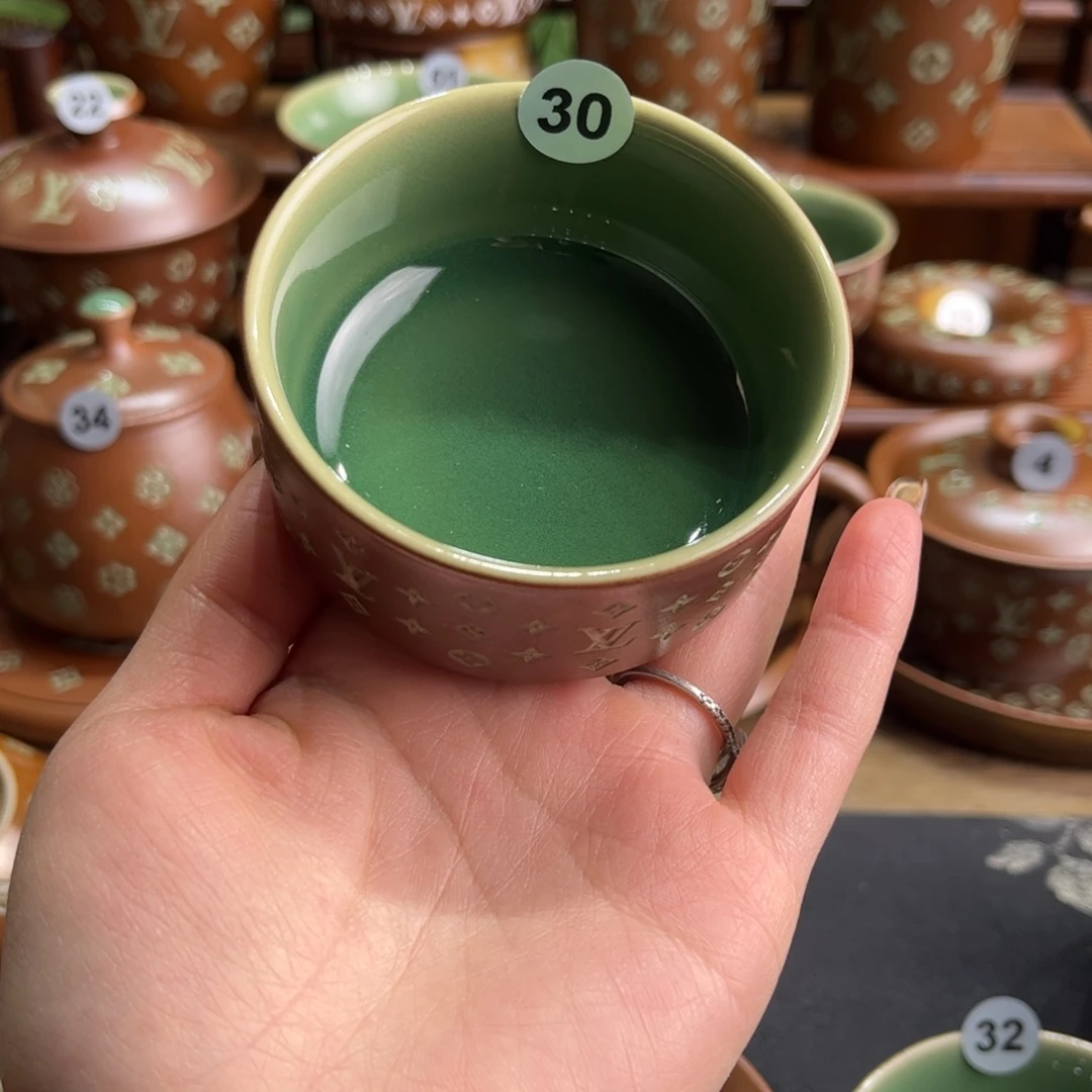 新***品草木灰老花手工杯