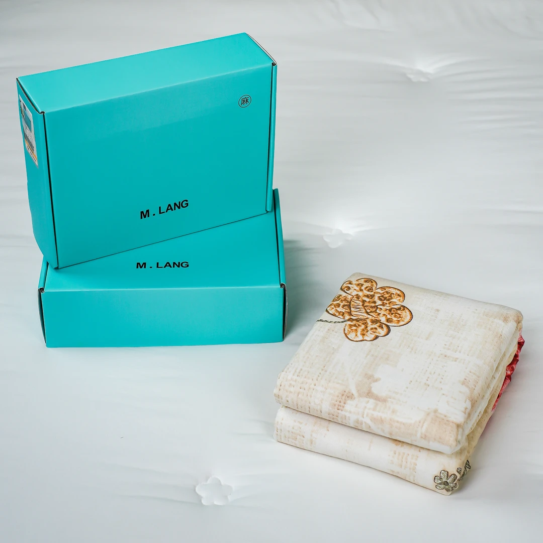 【京かわ会社】加厚细纱汉麻帆布双人床单230*250cm 水墨