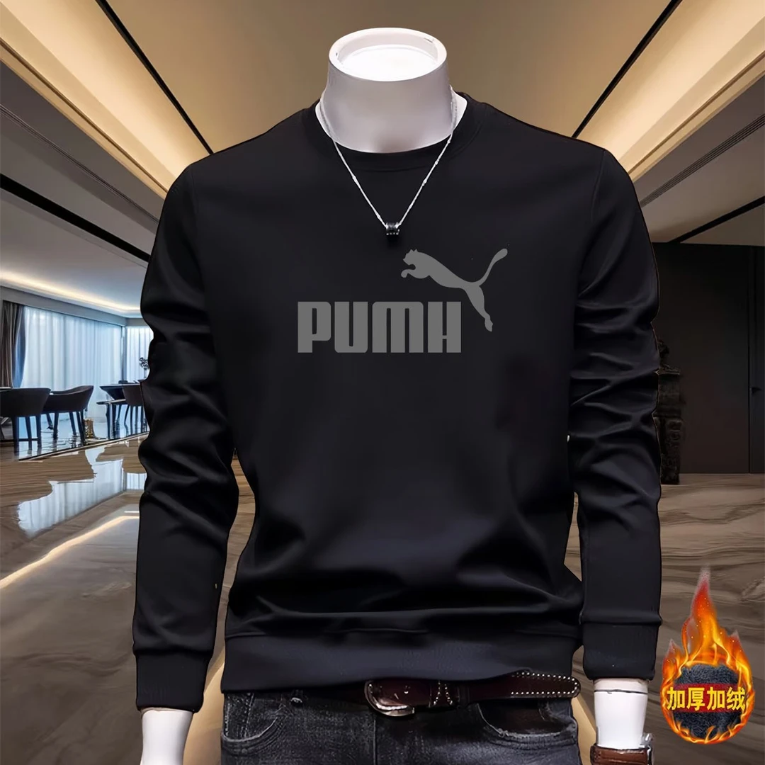 秋冬季潮牌韩版加绒保暖卫衣男士潮流休闲百搭宽松圆领大码上衣