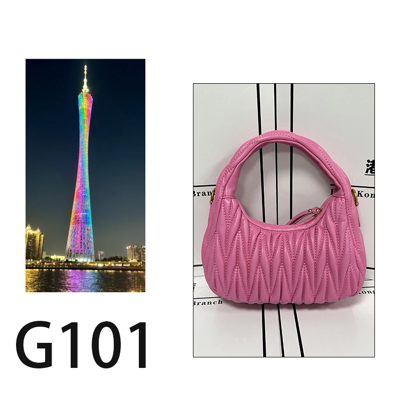 【G101】经典hobo月牙包褶皱手提单肩包