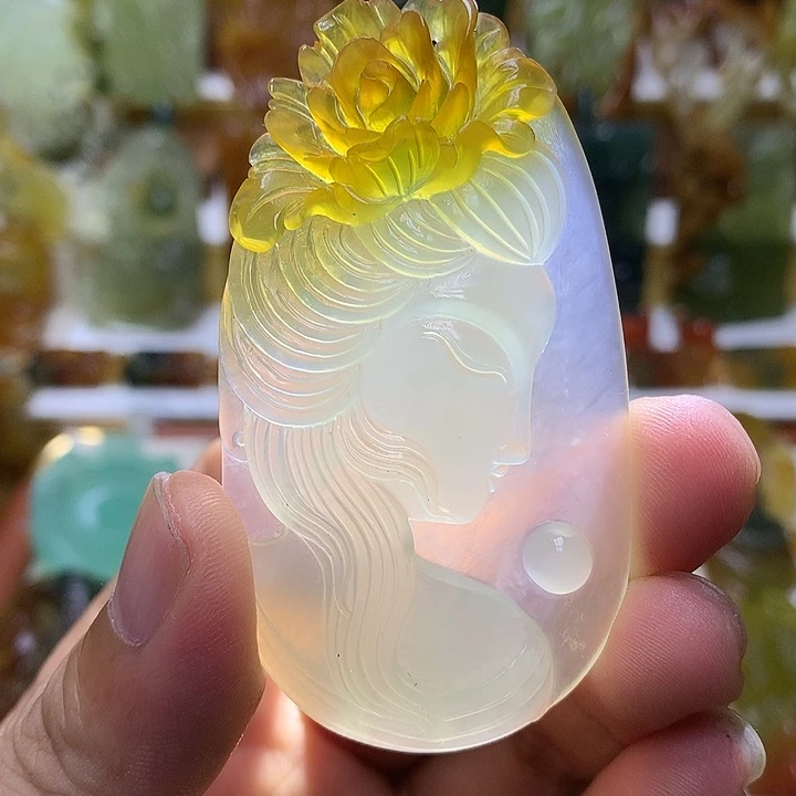 未镶嵌蛇纹石玉珠宝半成品