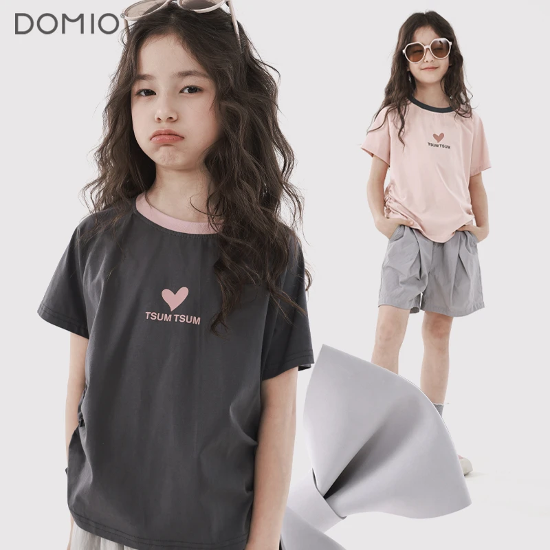 女童短袖T恤2025夏季新款儿童洋气上衣打底衫时尚亲子休闲童装