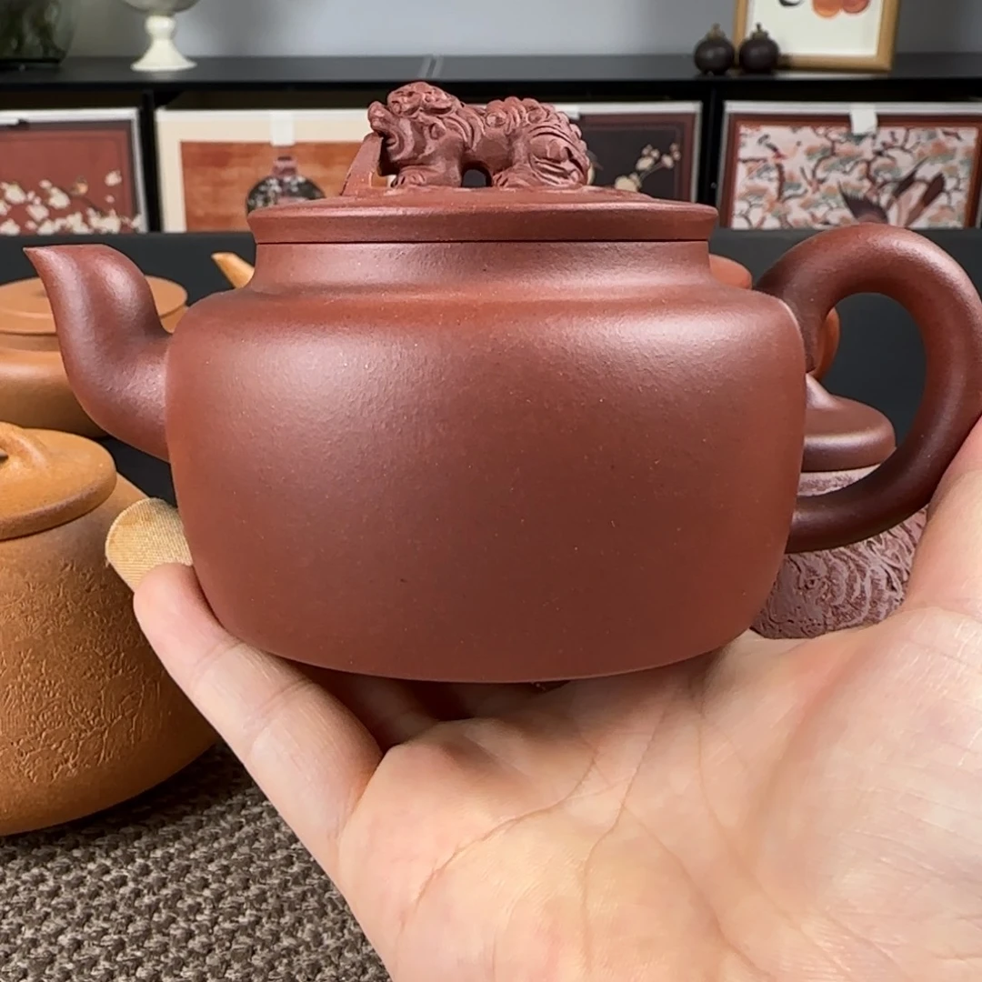 圆***福茶壶紫砂微瑕狮子
