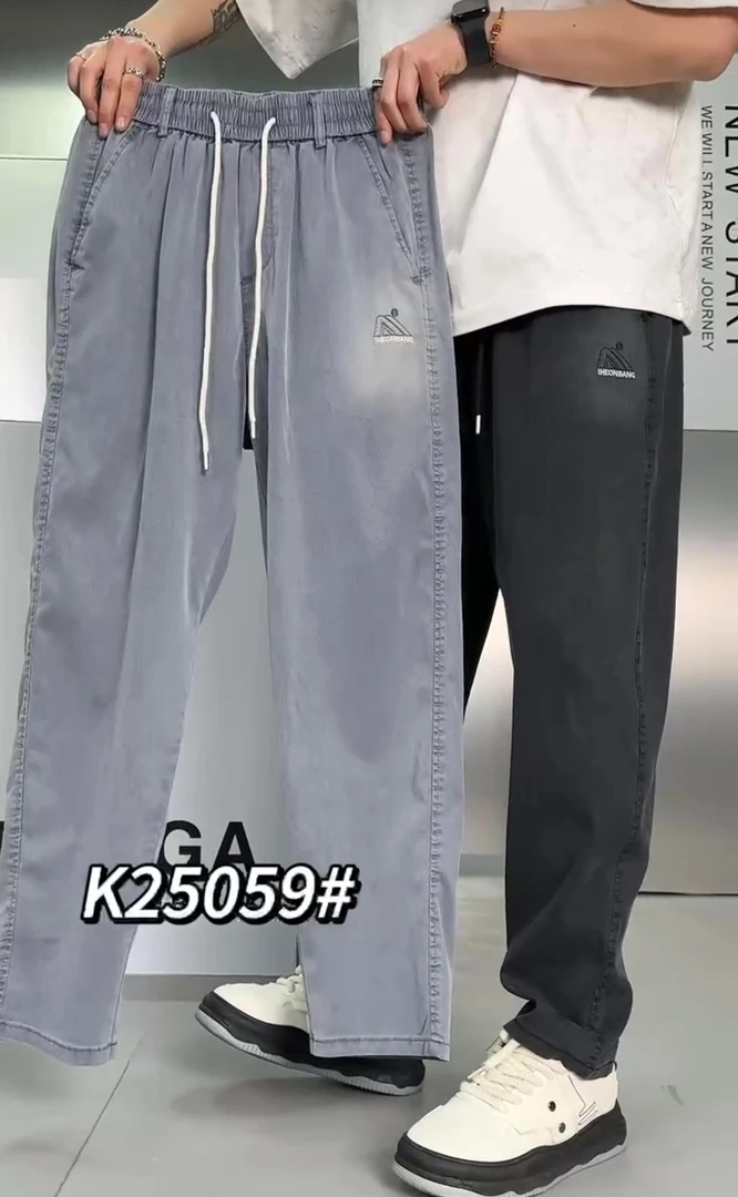 25059男士洗水休闲裤松紧腰时尚宽松凉爽