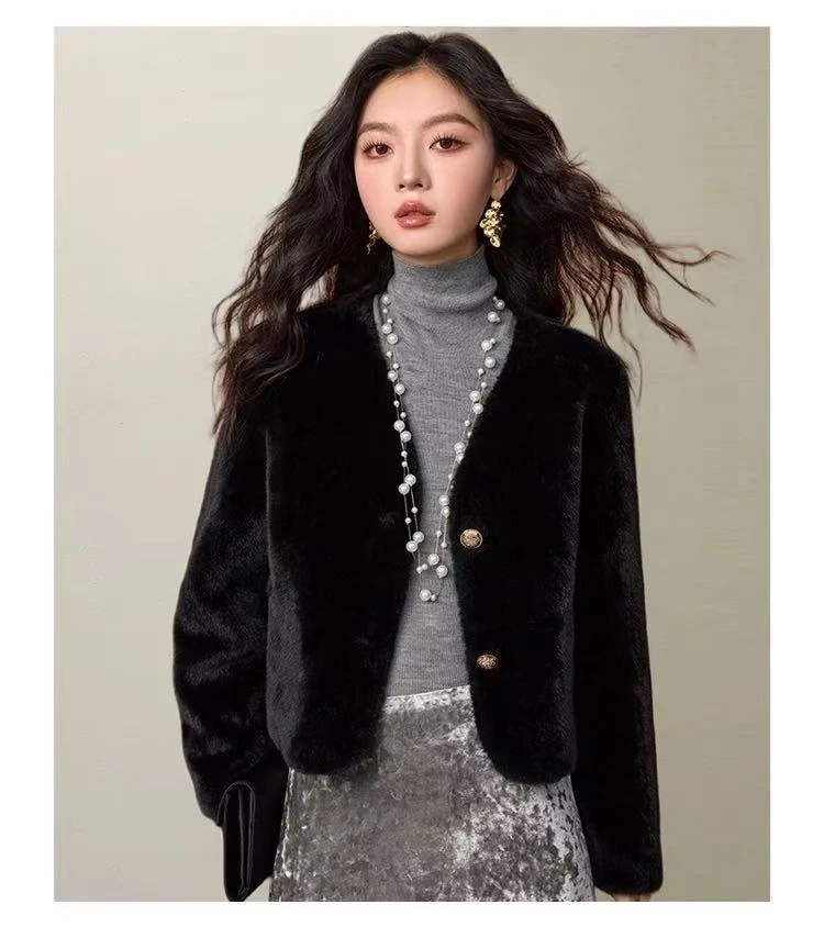 A-13 法国JH轻奢短款V领开衫明星同款外套