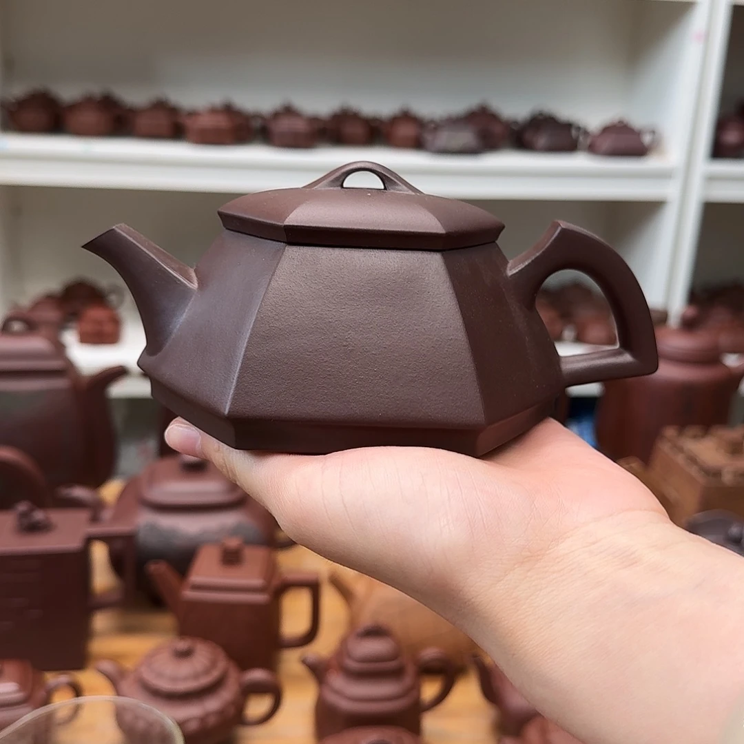 茶壶紫砂紫砂壶六方石瓢360cc