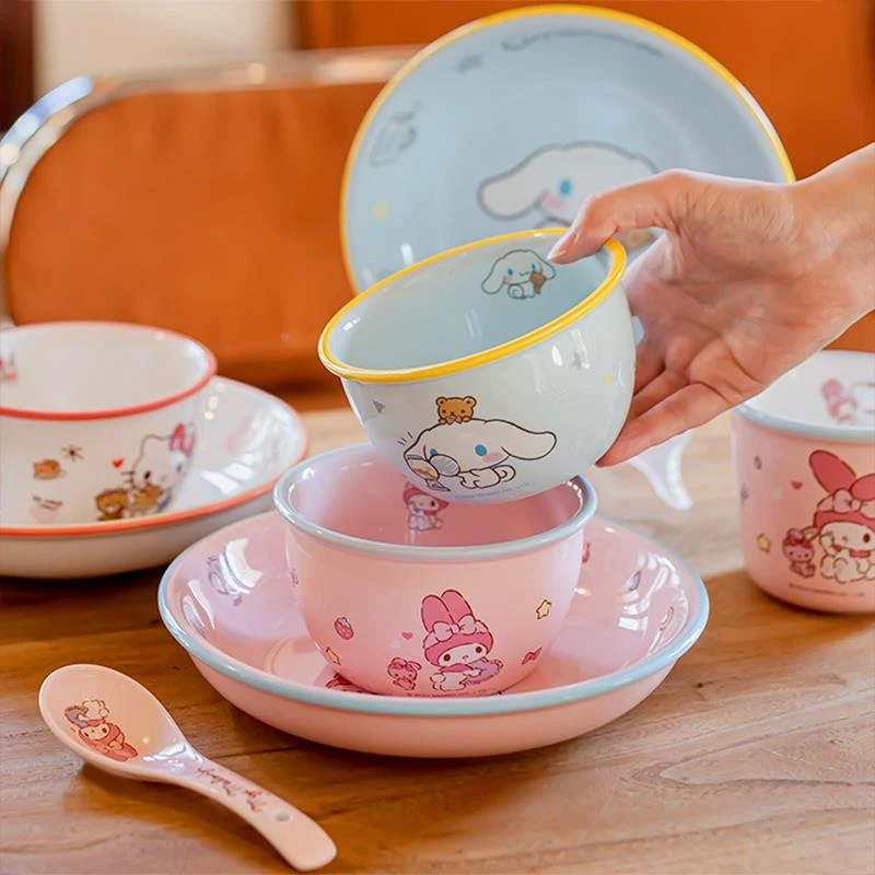 三丽鸥饭碗儿童家用陶瓷米饭碗个人专用甜品碗特别好看的碗一人食