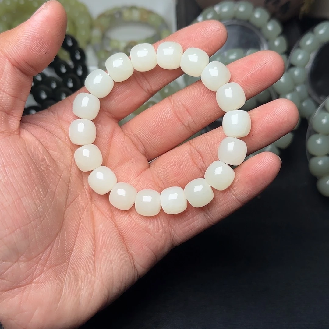 和田玉未镶嵌手串天然且末天泰料卡12多样性拍一发一