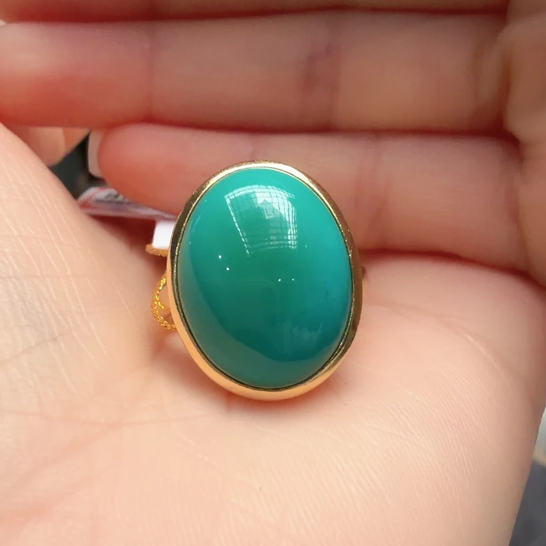 绿松石银S925镶嵌戒指