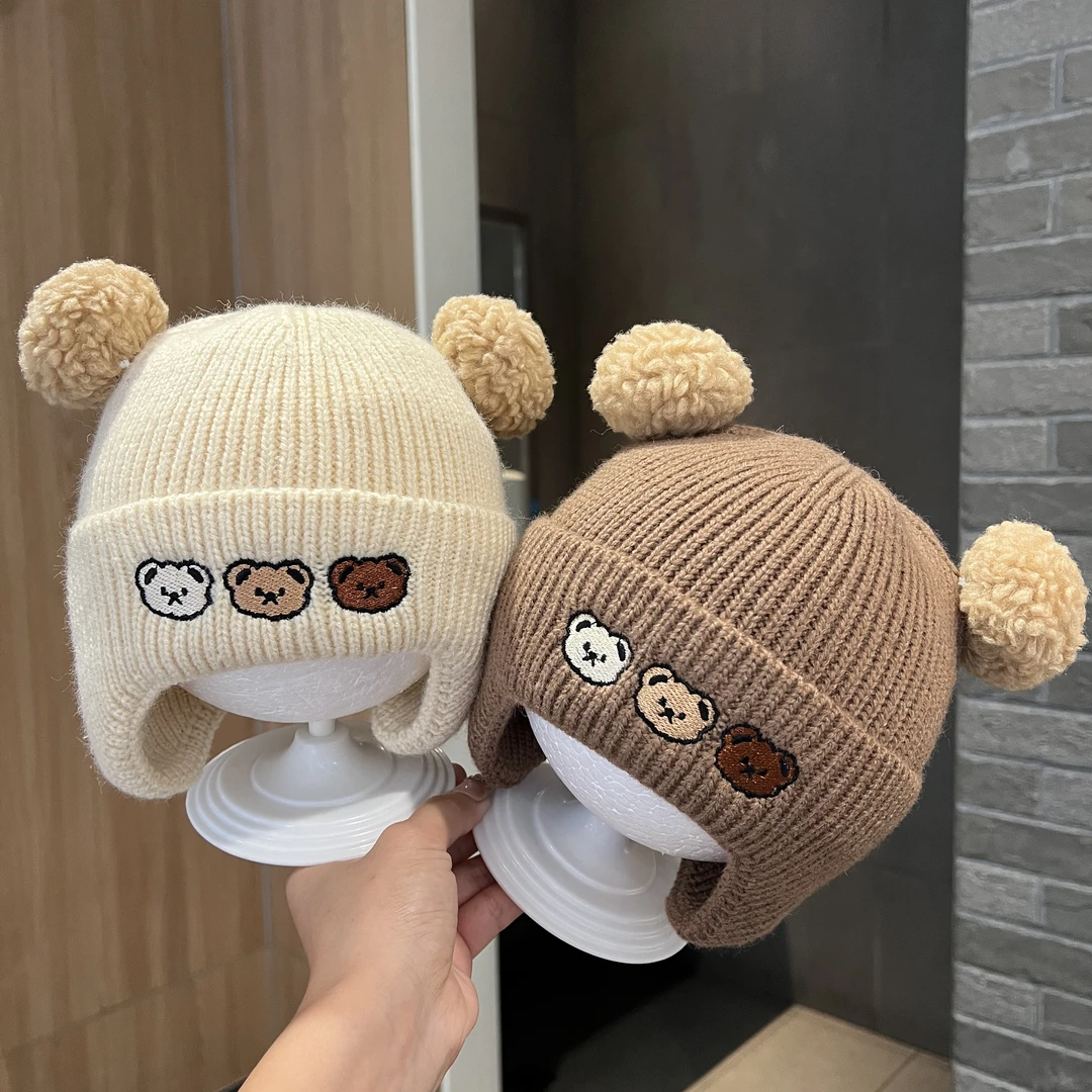 【小萌宝】婴儿帽子秋冬季护耳保暖毛线帽可爱超萌小月龄针织套头帽