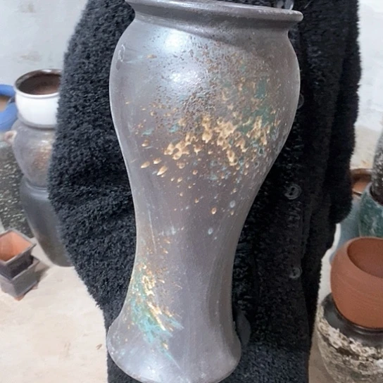 紫砂花盆口17高41，黑