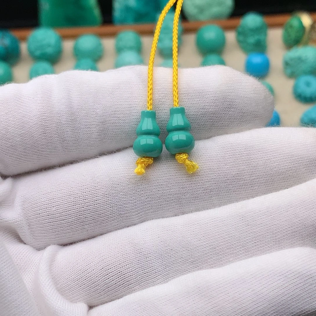 湖北原矿7* 11mm小葫芦弟子珠一对