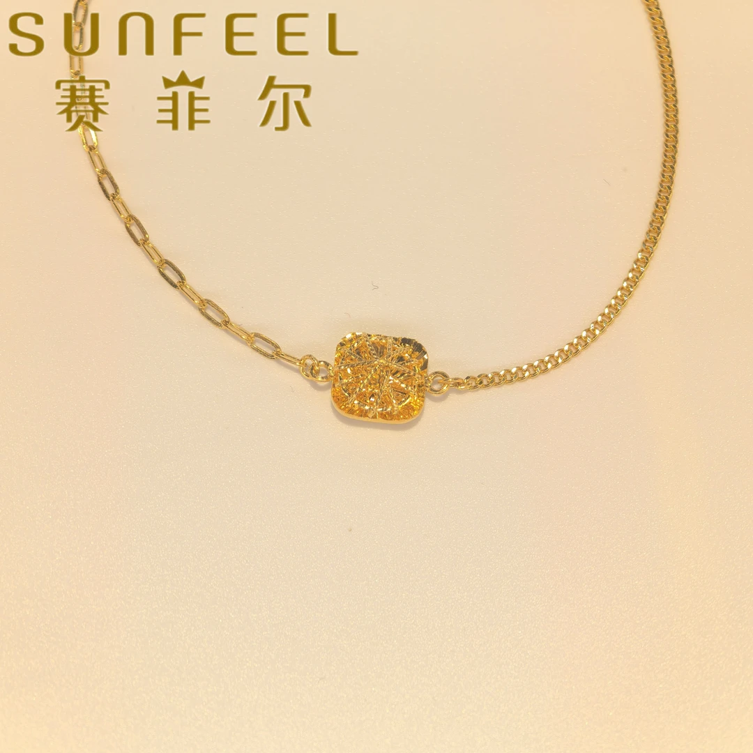 赛菲尔5G精品【甜蜜方糖】足金手链黄金手链礼物