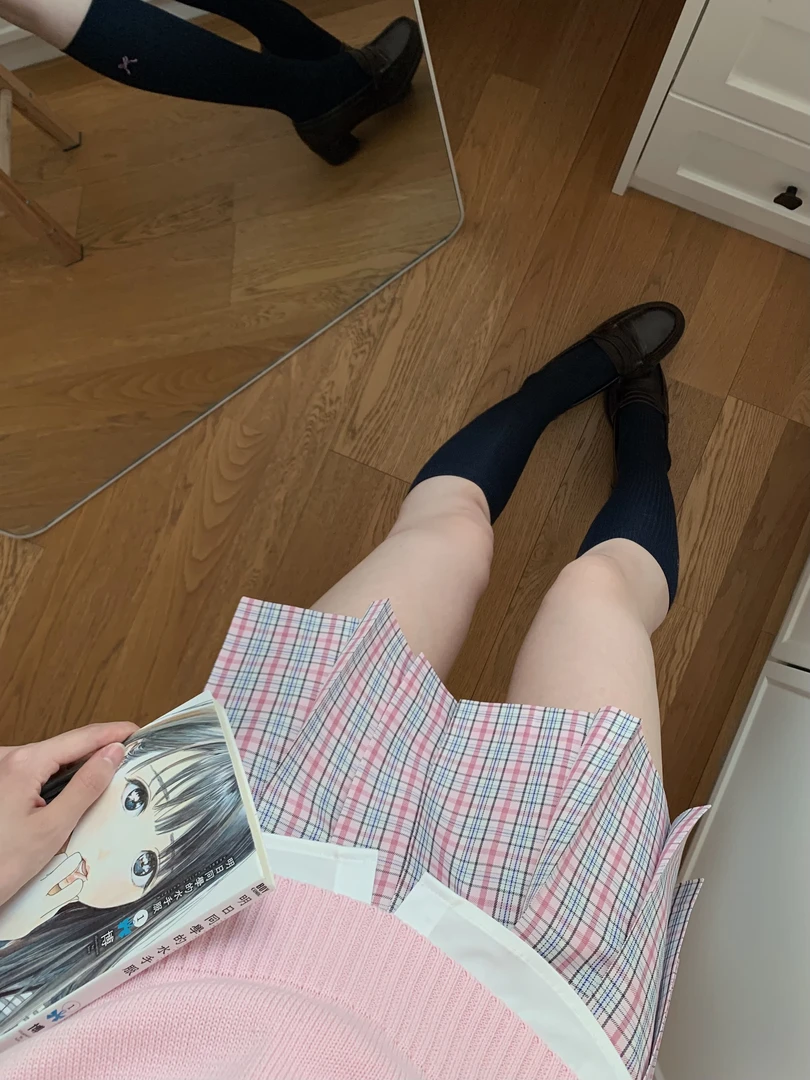 甜猫酱原创【樱花树下】正版jk格裙校供感JK半身裙女学院风百褶裙