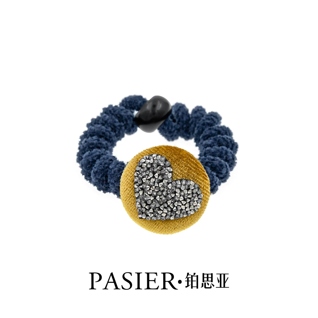 铂思亚 幽梦 简约优雅百搭发圈蓝色爱心发绳思思专属 CC1185