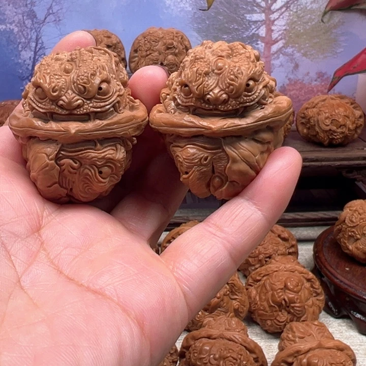 核桃把件蛤蟆头龙蟾金蟾