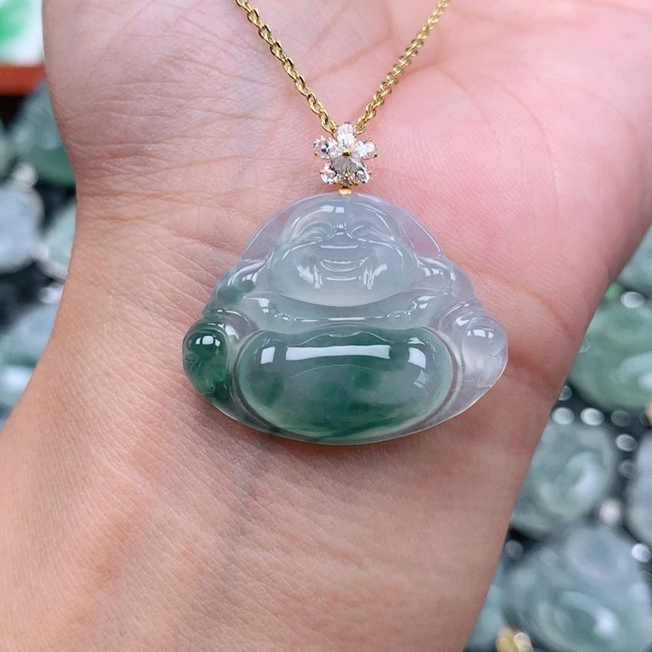 *****翡翠18K金镶嵌吊坠(不含链)