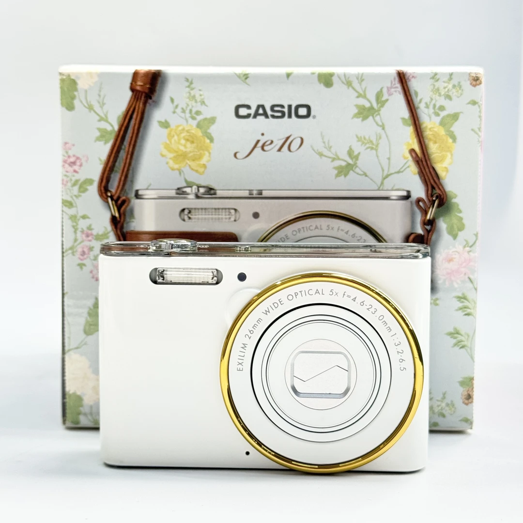 95新 Casio/卡西欧 je10奶白色1600w像素5倍光学变焦ccd相机