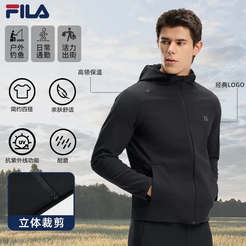 Fila/斐乐男士秋季新款行政夹克轻薄连帽休闲运动外套A51M531599A