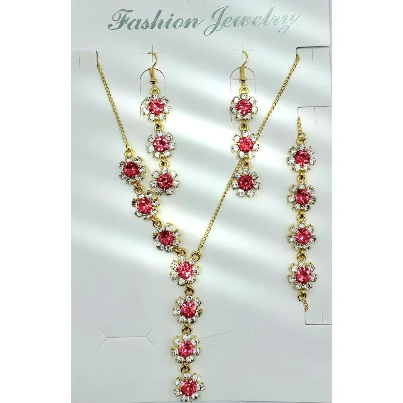 铁合金项链 网红直播热卖奢华满钻仿真时尚套装