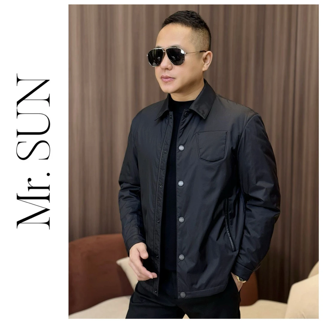 孙先生男装桑蚕丝内胆时尚商务风配绵羊皮翻领外套878213