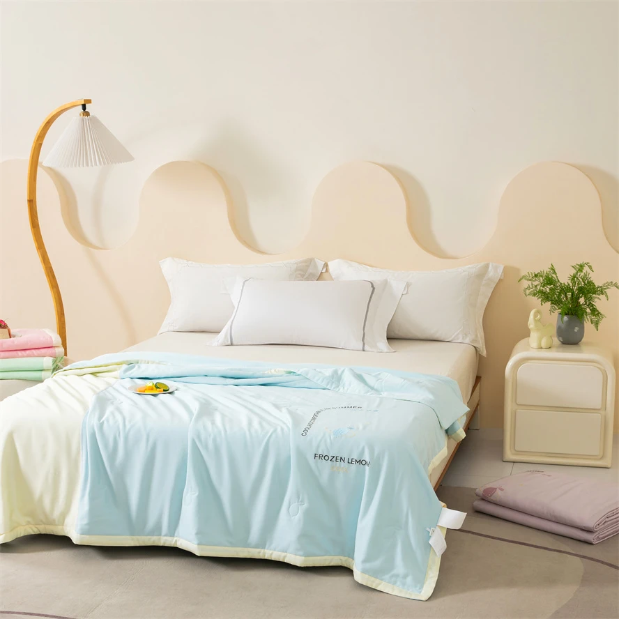 橙芯-夏被【加点柠檬】天丝大豆清凉夏被 可水洗机洗  X011