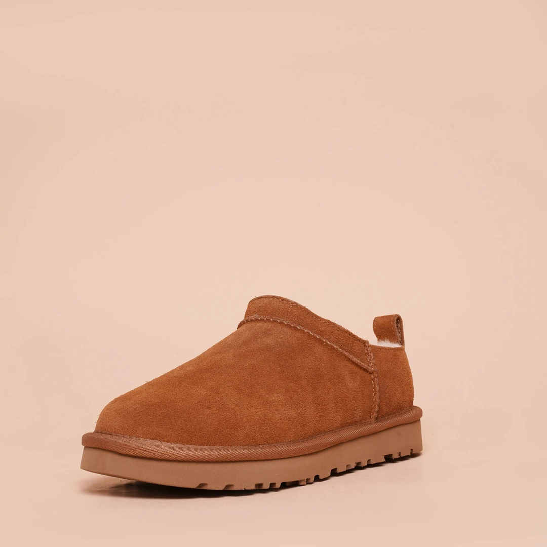 【超迷你】桑坡村皮毛一体超迷你雪地靴真皮加厚真毛超短雪地靴N